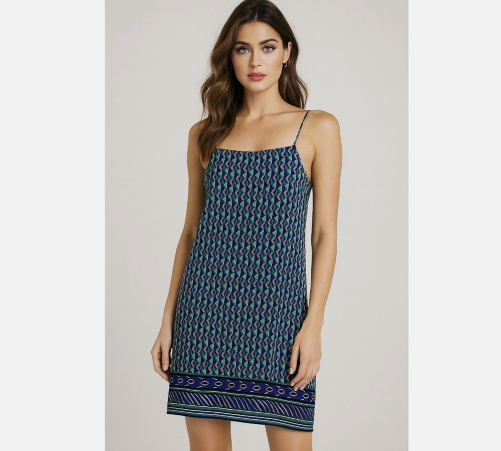 Anthropologie Maeve Silk Slip Dress Boho Retro Party Cocktail Cruise Size Small